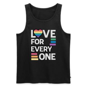 Rainbow unisex love for everyone - Men's Premium Organic Tank Top - black - Front - AI Model Male 178 light (178cm)