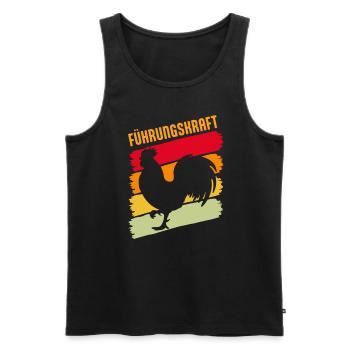 Führungskraft Hühner Hahn - Männer Premium Bio Tank Top - Schwarz - Vorne - Michal (187cm)