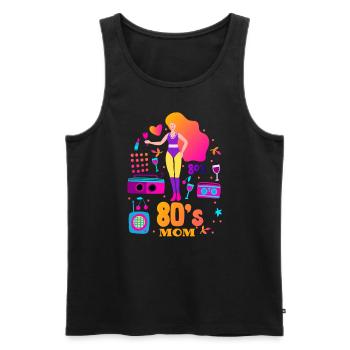 80's| Costume| Bright Colors| Millennials|Humor - Männer Premium Bio Tank Top - Schwarz - Vorne - AI Model Male 178 light (178cm)