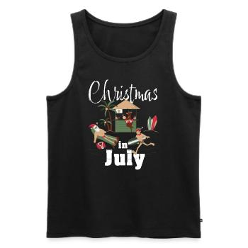 Christmas In July Santa Hat Sunglasses Summer - Men's Premium Organic Tank Top - black - Front - Michal (187cm)