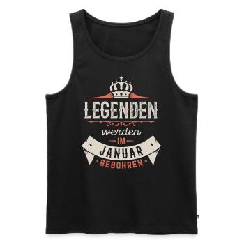 Legenden werden im Januar gebohren - Männer Premium Bio Tank Top - Schwarz - Vorne - Michal (187cm)
