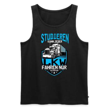 Jeder kann studieren, LKW fahren nur die Besten. - Männer Premium Bio Tank Top - Schwarz - Vorne - Michal (187cm)