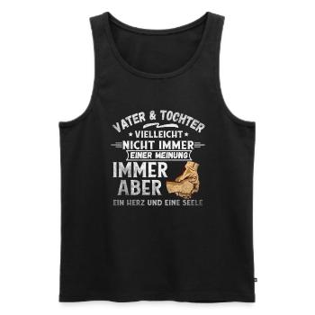 Familie Papa und Tochter Herz und Seele Partnershi - Männer Premium Bio Tank Top - Schwarz - Vorne - Michal (187cm)