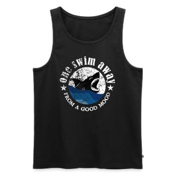 One Swim Away From A Good Mood | Vintage Shark - Men's Premium Organic Tank Top - black - Front - Michal (187cm)