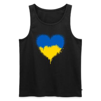Ukrainian flag heart love - Men's Premium Organic Tank Top - black - Front - Michal (187cm)