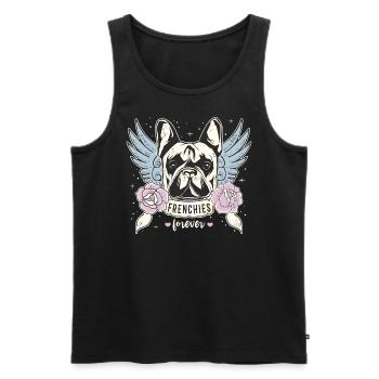 Frenchie Französische Bulldogge Frenchies Tattoo - Männer Premium Bio Tank Top - Schwarz - Vorne - AI Model Male 178 light (178cm)