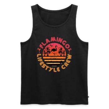 Flamingo Lifestyle Crew - Männer Premium Bio Tank Top - Schwarz - Vorne - Michal (187cm)