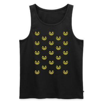 Halloween Frights (Pattern Raster / Yellow / PNG) - Men's Premium Organic Tank Top - black - Front - AI Model Male 178 light (178cm)