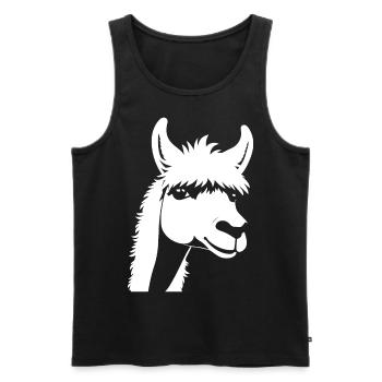 Lama Drôle Silhouette Effronté Amusant Lamas - Débardeur bio Premium Homme - noir - Devant - Michal (187cm)