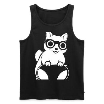 Funny Squirrel Wearing Sunglasses Squirrels - Men's Premium Organic Tank Top - black - Front - AI Model Male 178 light (178cm)