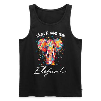 stark wie ein Elefant -Motivation Mut Kraft helfen - Männer Premium Bio Tank Top - Schwarz - Vorne - AI Model Male 178 light (178cm)