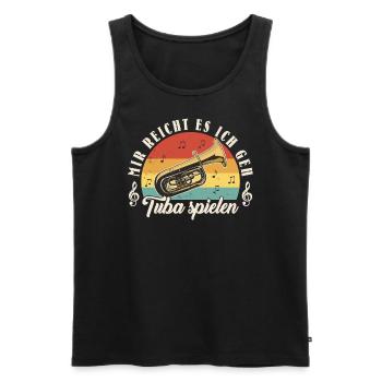 Tuba Tubist Tuba Spieler Geschenkidee - Männer Premium Bio Tank Top - Schwarz - Vorne - Michal (187cm)