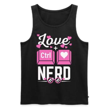 Liebe Nerd CTRL - Herz - Männer Premium Bio Tank Top - Schwarz - Vorne - AI Model Male 178 light (178cm)