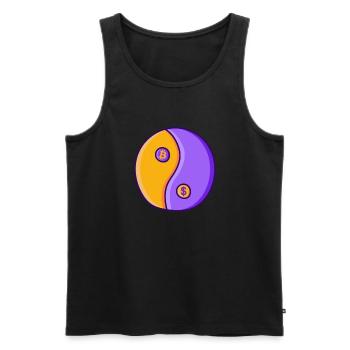 Bitcoin BTC Yin Yang Symbol - Männer Premium Bio Tank Top - Schwarz - Vorne - Michal (187cm)