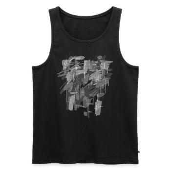 Fond gris - Débardeur bio Premium Homme - noir - Devant - AI Model Male 178 light (178cm)