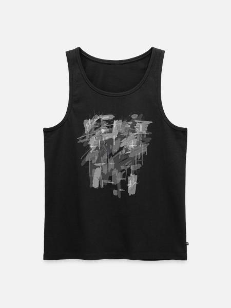 Gray background - Men's Premium Organic Tank Top - black