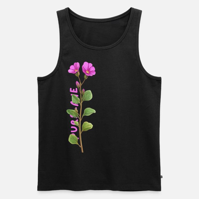 Herbstblumen: Purslane - Männer Premium Bio Tank Top - Schwarz