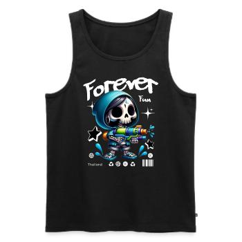 Forever Fun Mignon Fille Squelette - Débardeur bio Premium Homme - noir - Devant - AI Model Male 178 light (178cm)