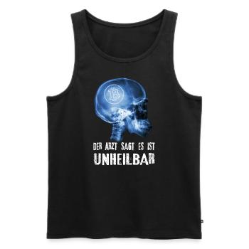 Bitcoin BTC Der Arzt Sagt es ist unheilbar - Männer Premium Bio Tank Top - Schwarz - Vorne - Michal (187cm)