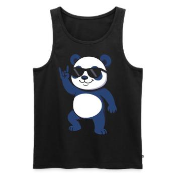 Süßer Panda – Lustiges Tier Design für Panda-Fans - Männer Premium Bio Tank Top - Schwarz - Vorne - Michal (187cm)