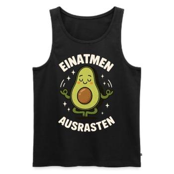 Inhale Freak Out Avocado Meditation Yoga Saying - Men's Premium Organic Tank Top - black - Front - AI Model Male 178 light (178cm)