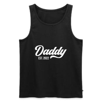 Papa Est. 2022 - Männer Premium Bio Tank Top - Schwarz - Vorne - Michal (187cm)