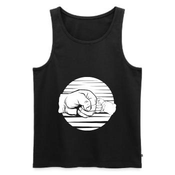 Alles Gute Zum Ersten Vatertag Vater Baby Faust - Männer Premium Bio Tank Top - Schwarz - Vorne - Michal (187cm)