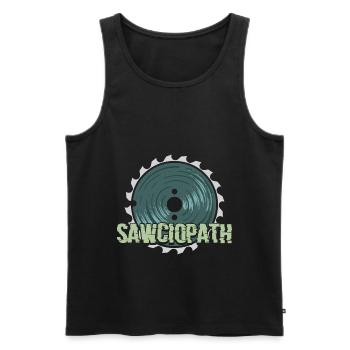 Sawciopath Funny Woodworker Joiner Carpenter - Men's Premium Organic Tank Top - black - Front - AI Model Male 178 light (178cm)