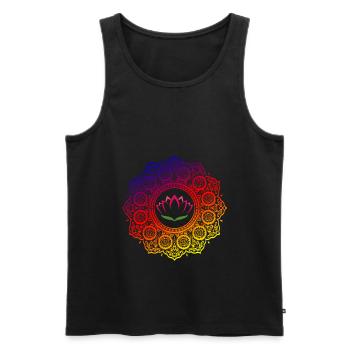 Lotus Mandala | Yoga spirituel bouddhiste New Age T- - Débardeur bio Premium Homme - noir - Devant - Michal (187cm)