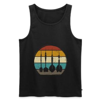 Retro Dartpfeile Vintage Dart Flights Darts - Men's Premium Organic Tank Top - black - Front - AI Model Male 178 light (178cm)