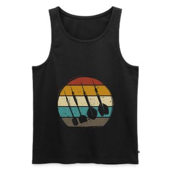 Retro Dartpfeile Vintage Dart Flights Darts - Men's Premium Organic Tank Top - black - Front - AI Model Male 178 light (178cm)