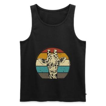 Giraffe retro vintag Zoo Afrika Safari - Männer Premium Bio Tank Top - Schwarz - Vorne - Michal (187cm)