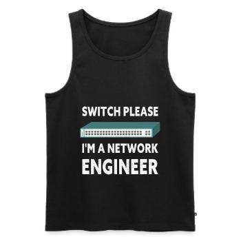 Switch Please I'm A Network Engineer IT Tech - Männer Premium Bio Tank Top - Schwarz - Vorne - AI Model Male 178 light (178cm)