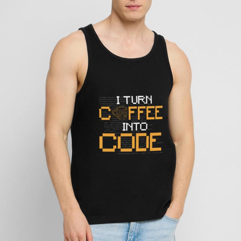 Je transforme le café en code - Logiciel de programmation Débardeur bio Premium Homme