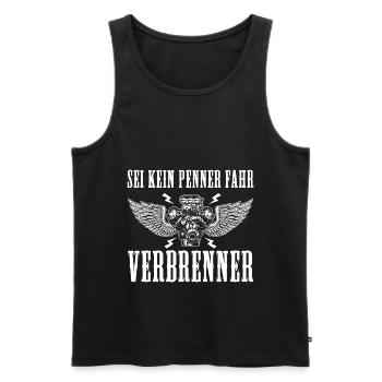 Sei kein Penner fahr Verbrenner Auto - Männer Premium Bio Tank Top - Schwarz - Vorne - AI Model Male 178 light (178cm)