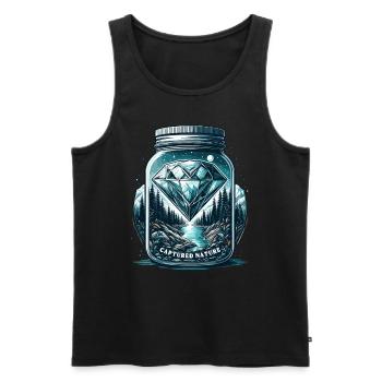 Bijou naturel dans un verre - Débardeur bio Premium Homme - noir - Devant - Michal (187cm)