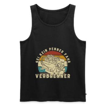 Sei kein Penner fahr Verbrenner Auto - Männer Premium Bio Tank Top - Schwarz - Vorne - AI Model Male 178 light (178cm)