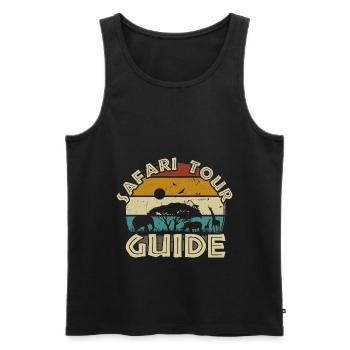 Safari Tour Guide Costume Africa Zoo Tour Tour - Débardeur bio Premium Homme - noir - Devant - AI Model Male 178 light (178cm)