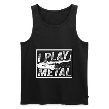 Je joue du metal drôle de saxophone jazz saxophoniste - Débardeur bio Premium Homme - noir - Devant - Michal (187cm)