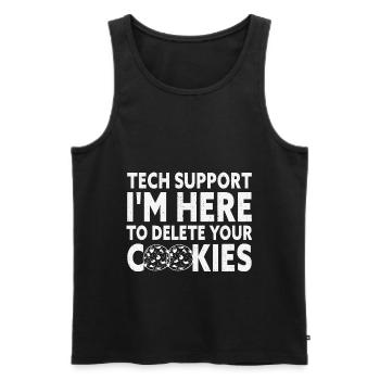 Tech Support I'm Here To Delete Your Cookies Funny - Men's Premium Organic Tank Top - black - Front - AI Model Male 178 light (178cm)