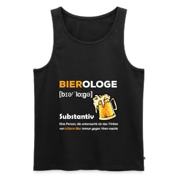 Bierologe kühles Bier Viren Virus lustiger Spruch - Männer Premium Bio Tank Top - Schwarz - Vorne - AI Model Male 178 light (178cm)
