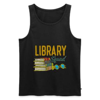 Library Squad Bookworm Reader Book Lover - Männer Premium Bio Tank Top - Schwarz - Vorne - AI Model Male 178 light (178cm)