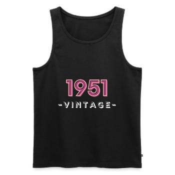 born 1951 gift idea birthday year 51 - Men's Premium Organic Tank Top - black - Front - AI Model Male 178 light (178cm)