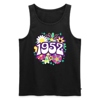 Groovy et Vintage 1952 70 Ans Anniversaire - Débardeur bio Premium Homme - noir - Devant - Michal (187cm)