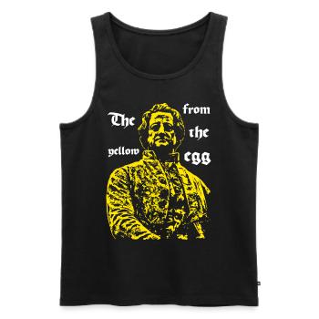 Le jaune de l’œuf - Débardeur bio Premium Homme - noir - Devant - AI Model Male 178 light (178cm)