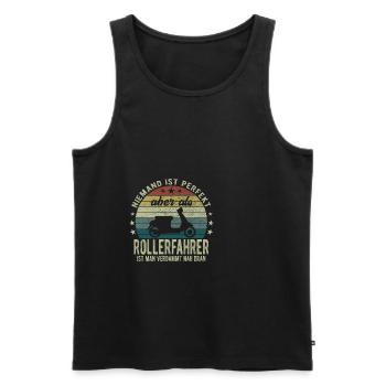 Niemand ist Perfekt aber als Rollerfahrer - Männer Premium Bio Tank Top - Schwarz - Vorne - AI Model Male 178 light (178cm)