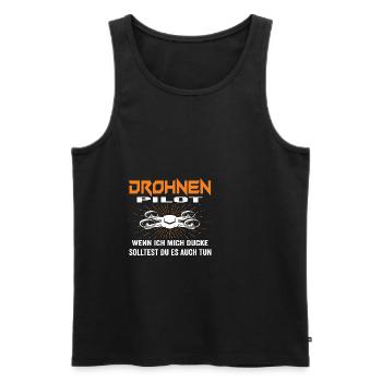 Drohne Drohnen Pilot Quadrocopter Drone Pilot - Männer Premium Bio Tank Top - Schwarz - Vorne - AI Model Male 178 light (178cm)