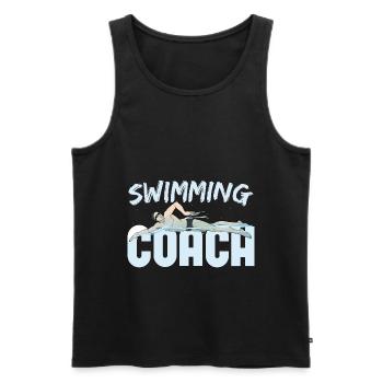 Entraîneur de natation Entraîneur de natation - Débardeur bio Premium Homme - noir - Devant - Michal (187cm)