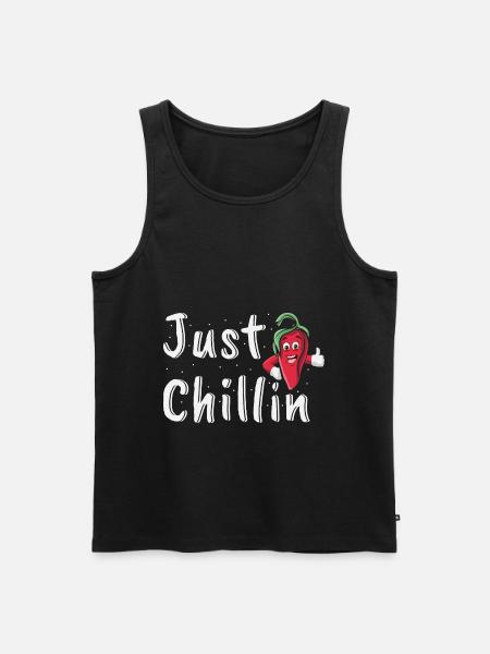 Just Chillin Funny Chili Pepper Spicy Food Lover - Men's Premium Organic Tank Top - black