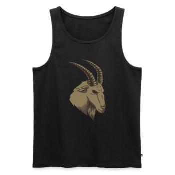 Ziege - Männer Premium Bio Tank Top - Schwarz - Vorne - Michal (187cm)